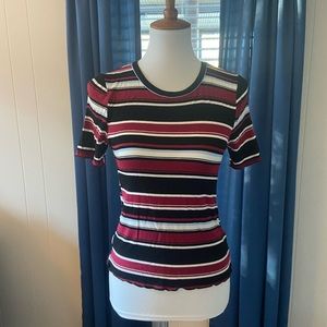 Fitted Striped Baby Doll Tee